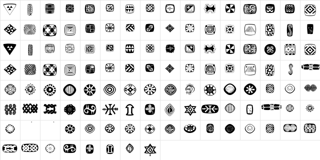 AfricanSymbols Regular  glyph index
