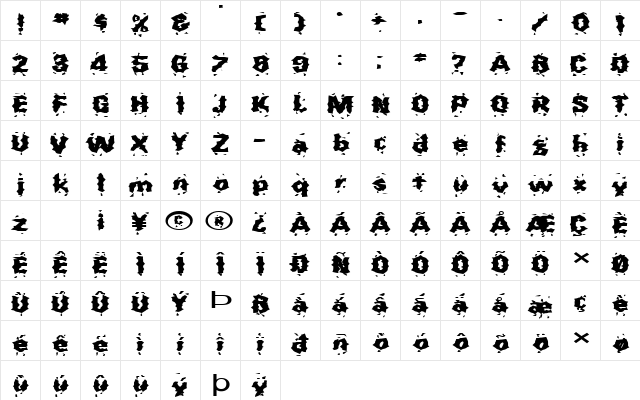 FZ WACKY 31 EX Normal  glyph index