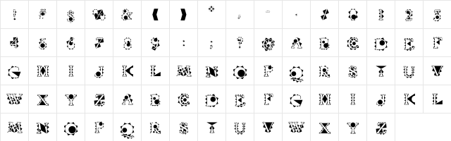 CrystalBalzac Regular  glyph index