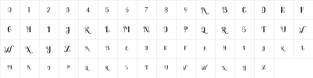 Black Clover Display Regular  glyph index