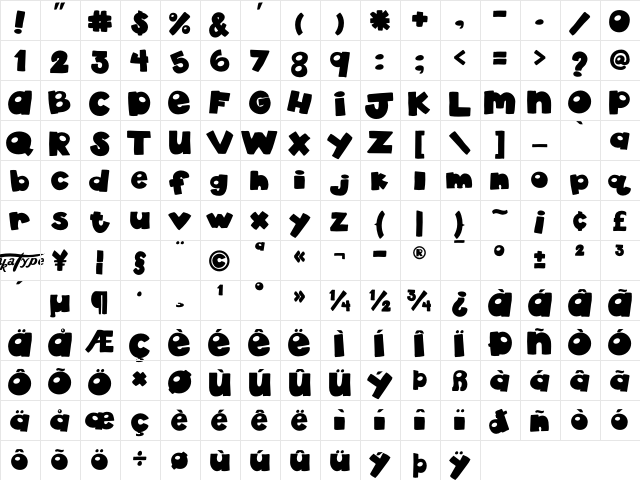 akaDylan Plain Regular  glyph index