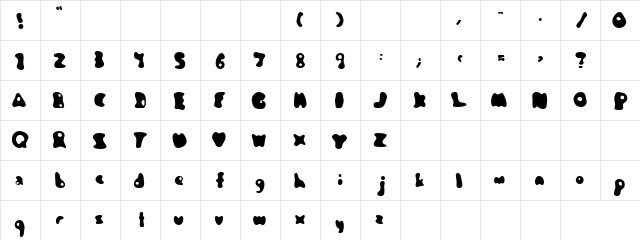 Flubb Regular  glyph index
