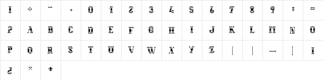 LE BAL DES COCHONS Regular  glyph index