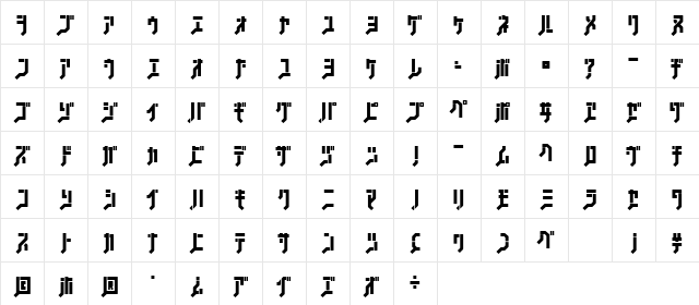 FSB08KlangStencilKt Regular  glyph index