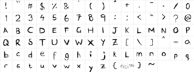 scri-bubble Regular  glyph index