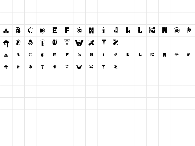 ECLECTIC Regular  glyph index