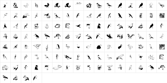 FlyWithMe Regular  glyph index