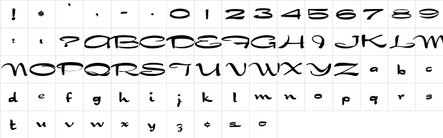 DragonWick-Bold Regular  glyph index