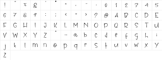 Parise Regular  glyph index