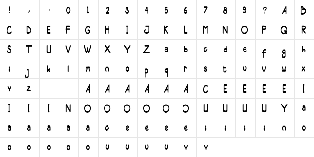 Moody Yhuuty Demo Regular  glyph index