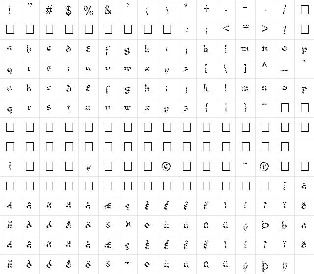 FZ JAZZY 33 HOLEY Normal  glyph index