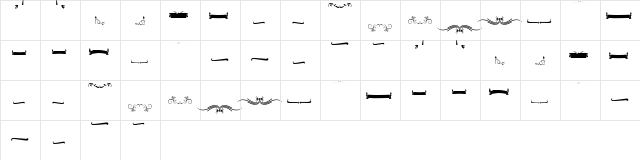 Bunda Swash Regular  glyph index