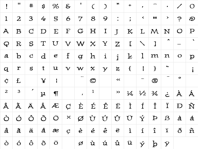 JournalUltraLining Regular  glyph index