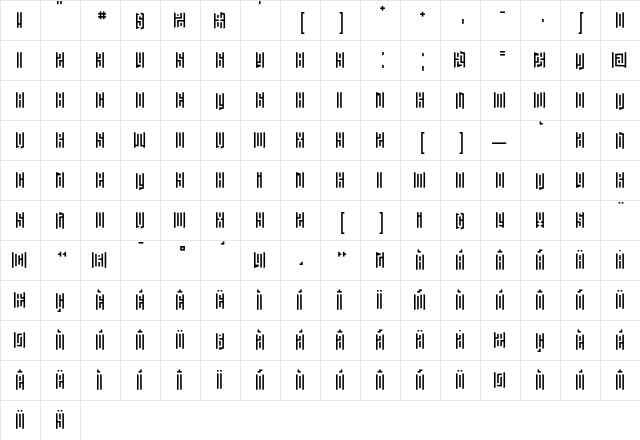 Janus Left  glyph index
