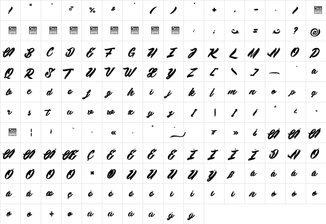 Black Swan 2_PersonalUseOnly Regular  glyph index
