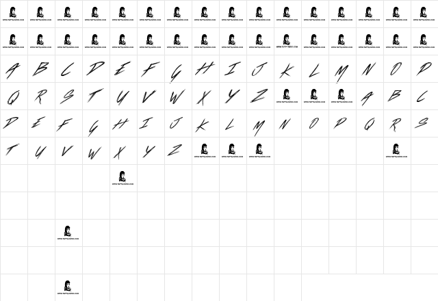 Loads Of Love Regular  glyph index
