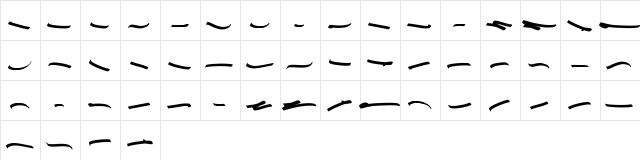 STRIKEOUT SWASH Regular  glyph index