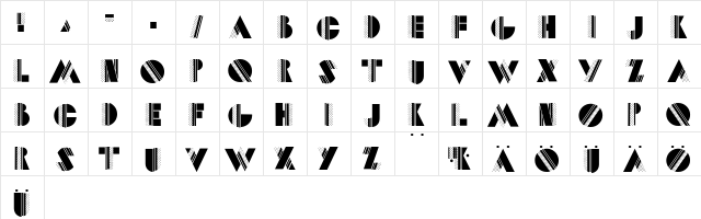 DotsCapsTwo Regular  glyph index