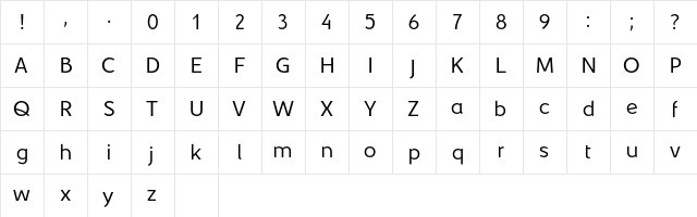 yellow peas Regular  glyph index