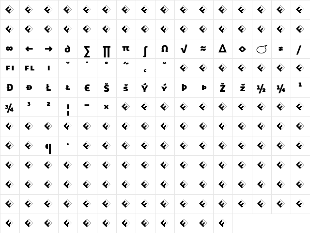 Eureka Sans Black Caps Exp  glyph index