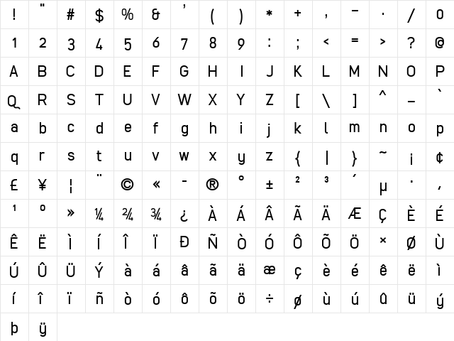 cibreo Regular  glyph index