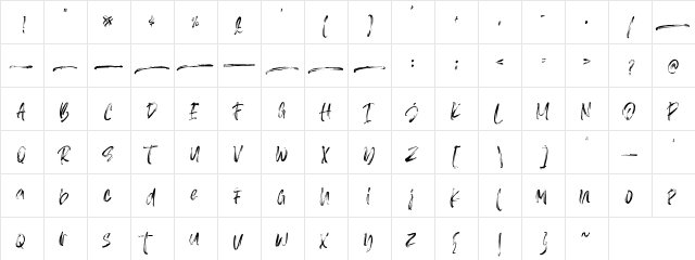 Asteriska-Personal Use Regular  glyph index