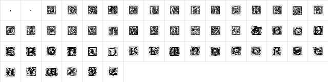 William Morris Initials Regular  glyph index