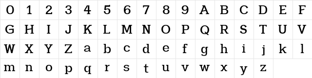 Heliony Regular  glyph index