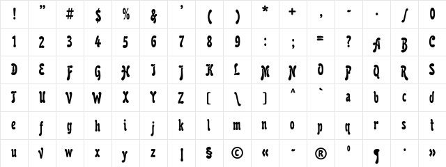 KarollaC Regular  glyph index