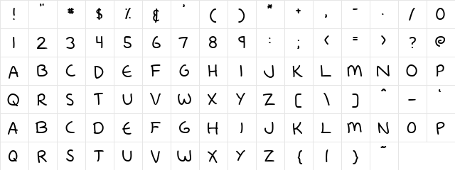 Mash Regular  glyph index