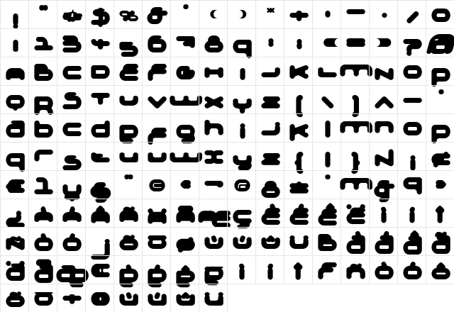 Adrenalin Regular  glyph index