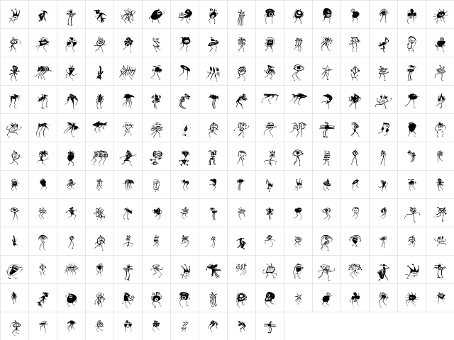 GenManipulatedRounded Regular  glyph index