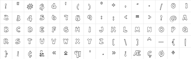 Cameo Regular  glyph index