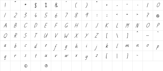 TAS Regular  glyph index
