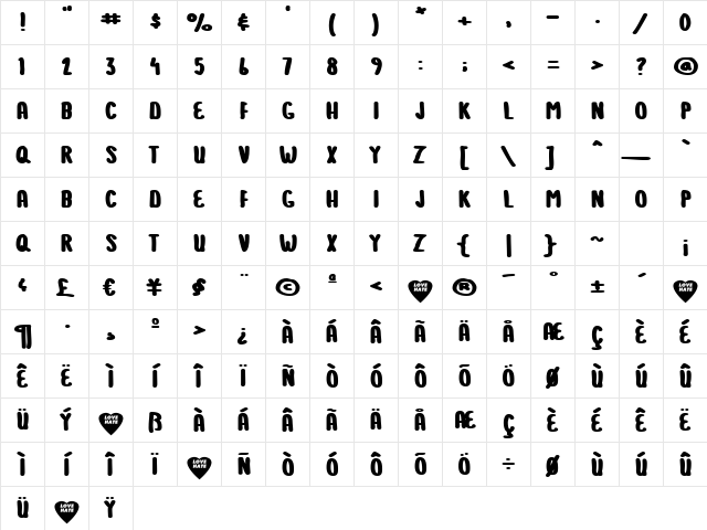 1159 2003 Regular  glyph index