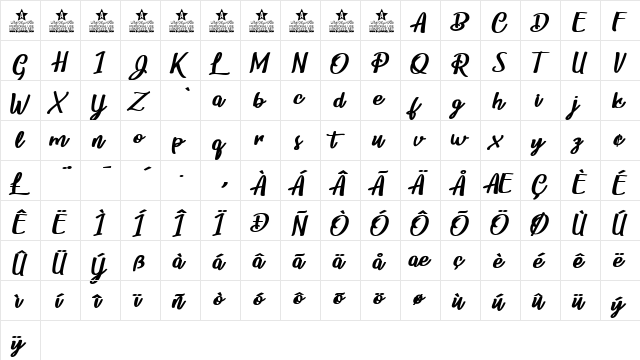 Childrens Party Personal Use Regular  glyph index