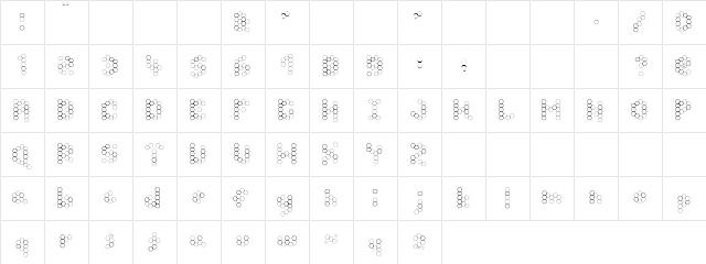 U Honeycombed Regular  glyph index