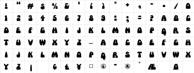 Mama Regular  glyph index