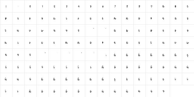 JUMPKiDS Regular  glyph index