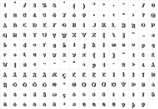 CentreClawsBeam1 Regular  glyph index