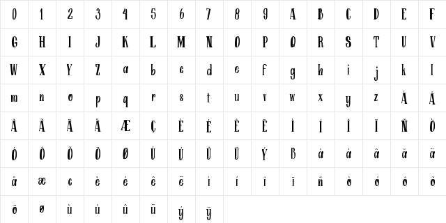 ARK Misha Demo Regular  glyph index