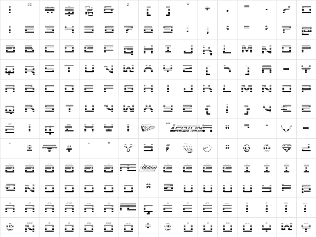 United Planets Gradient Regular  glyph index