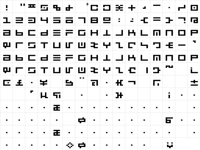 Rsultralin Wd Regular  glyph index