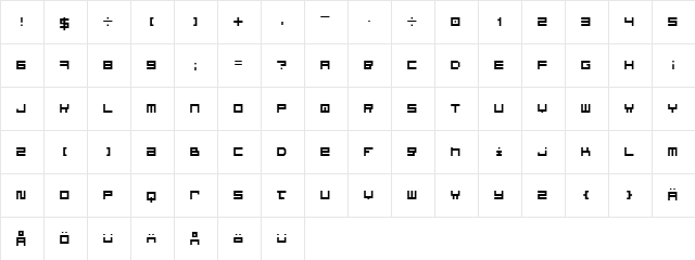 Optimal Regular  glyph index
