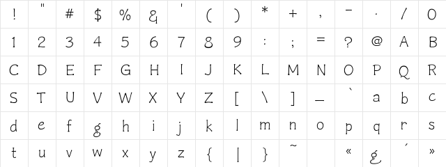 Czaristane Demo Regular  glyph index