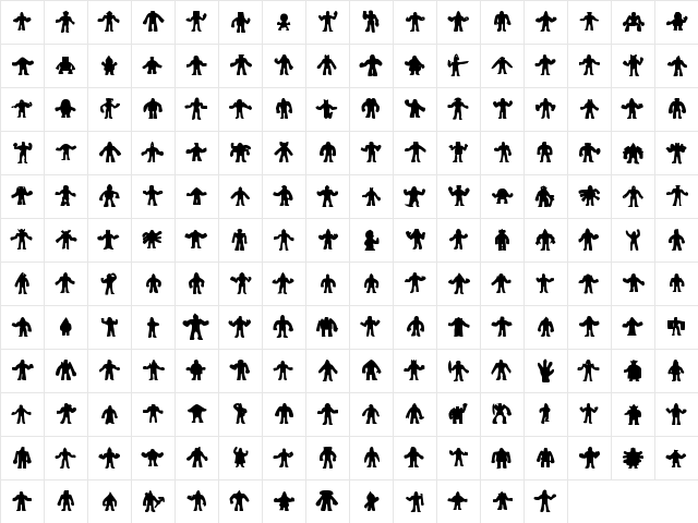 Kinnihuman Regular  glyph index