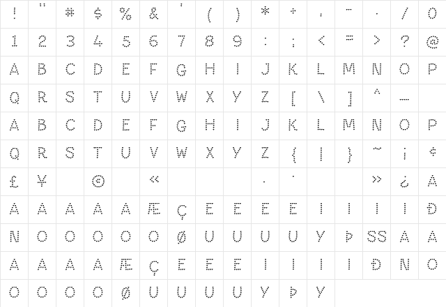 Paltime Heart  glyph index