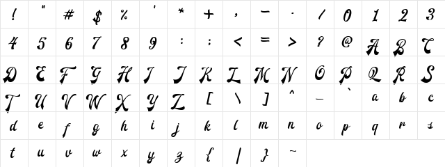 Redoura DEMO Regular  glyph index