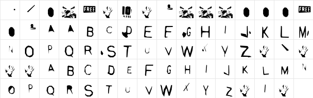 Copsucker Regular  glyph index