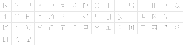 Digicode Light Regular  glyph index
